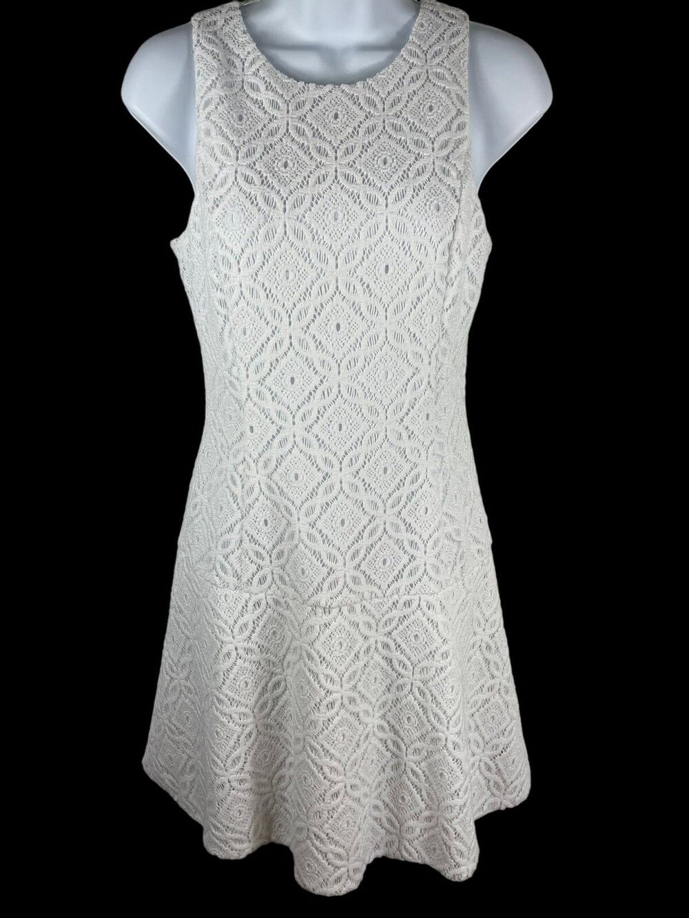 Lilly Pulitzer White Lace Fully Lined Sleeveless A-line Resort Dress XS Coastal